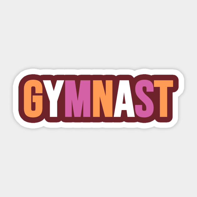 GYMNAST (Light lesbian flag colors) Sticker by Half In Half Out Podcast